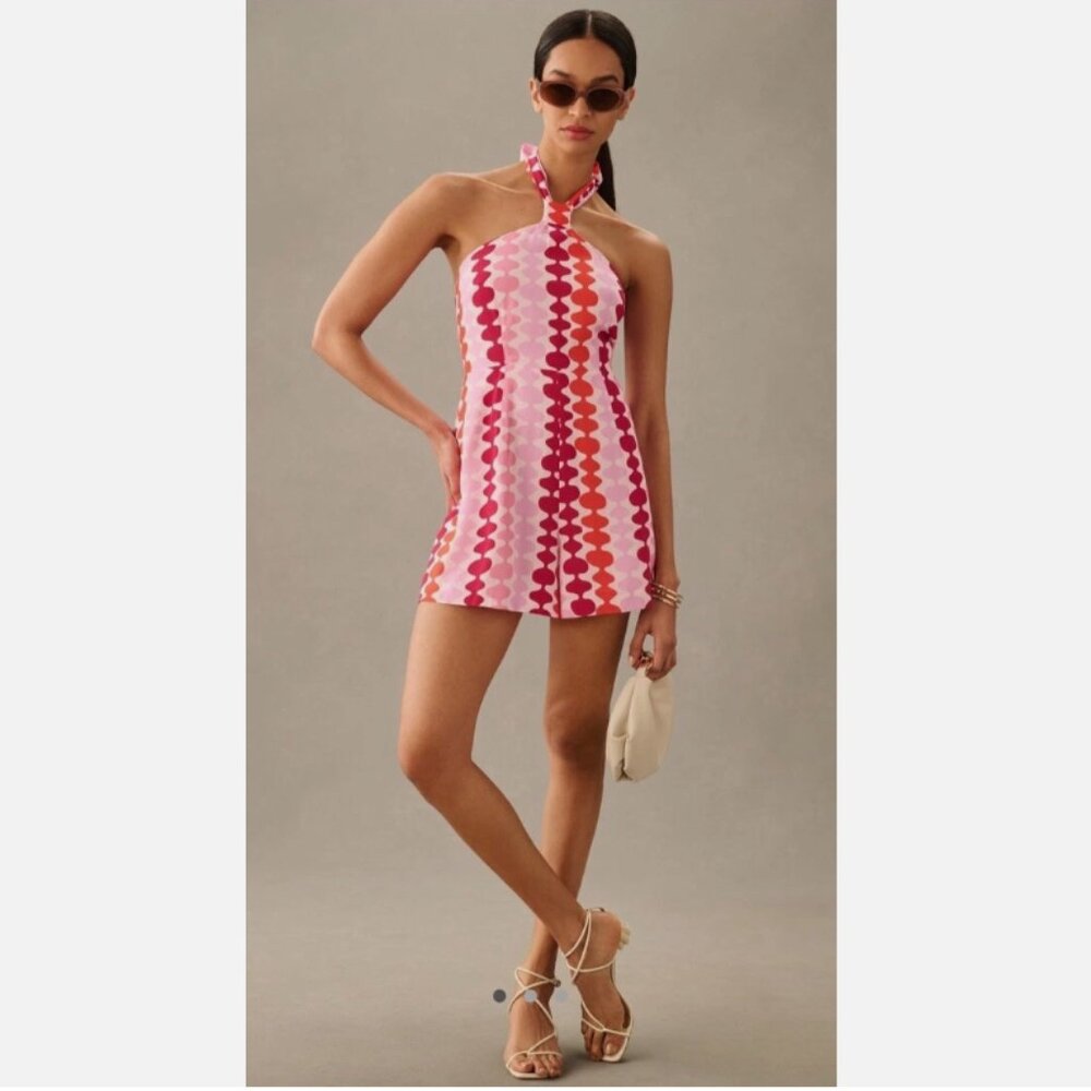 Brand New Hutch Printed Halter Romper